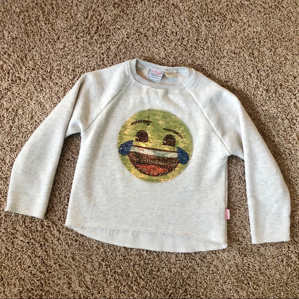 Zara sequin Flip emoji 😜 girls size 6 sweatshirt